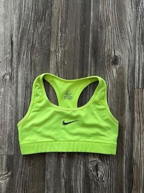 Nike Neon Yellow-Green Dri-FIT Racerback Sports Bra